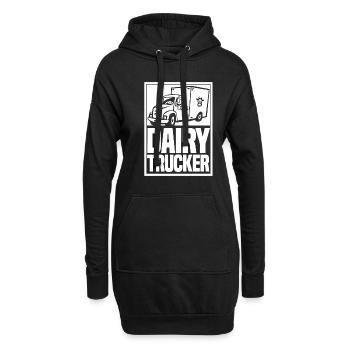 Kuh Milch Treiber Milchwagen - Hoodie-Kleid - Schwarz - Vorne