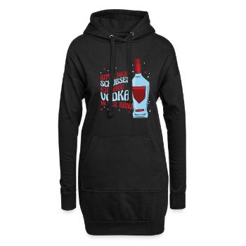 Vodka Wodka Witzig Wodka - Hoodie-Kleid - Schwarz - Vorne
