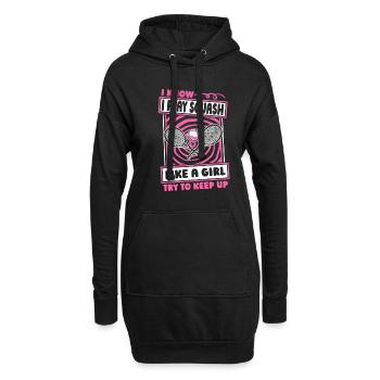 Fille de squash - Sweat-shirt à capuche long Femme - noir - Devant
