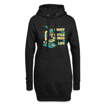 Biologie Biologe Mikroskop - Hoodie-Kleid - Schwarz - Vorne