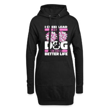 Cheerleader Cheerleading Hund - Hoodie-Kleid - Schwarz - Vorne