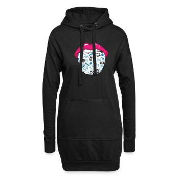 Polizist Polizei Zunge - Hoodie-Kleid - Schwarz - Vorne