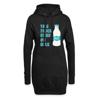 Camion de lait de vache - Sweat-shirt à capuche long Femme - noir - Devant