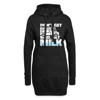 Lait de vache Fun Milk Cart - Sweat-shirt à capuche long Femme - noir - Devant