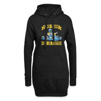 Go Kart Kartfahren Kartfahrer Elternteil - Hoodie-Kleid - Schwarz - Vorne