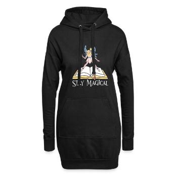 Buch Leseratte Bücherwurm Buchfee - Hoodie-Kleid - Schwarz - Vorne
