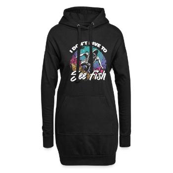Plongeur plongeur drôle de plongée commerciale - Sweat-shirt à capuche long Femme - noir - Devant
