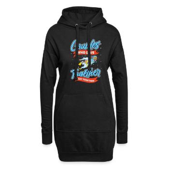 Couple de plongeurs plongeurs - Sweat-shirt à capuche long Femme - noir - Devant