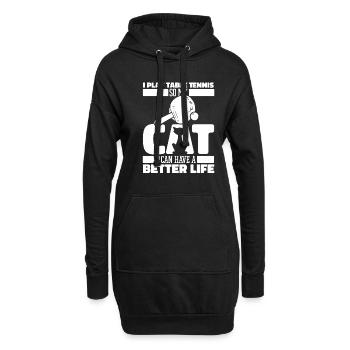 Tischtennis Pingpong - Hoodie-Kleid - Schwarz - Vorne