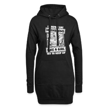 Pilzsammler Pilze - Hoodie-Kleid - Schwarz - Vorne