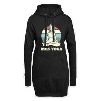 Fille de yoga - Sweat-shirt à capuche long Femme - noir - Devant