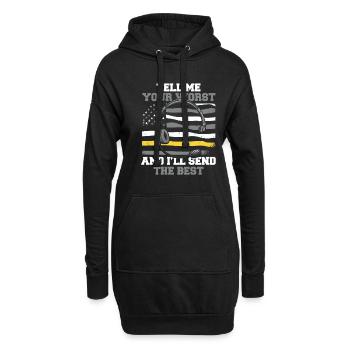 Emergency call control center operations center U.S. flag - Hoodie Dress - black - Front