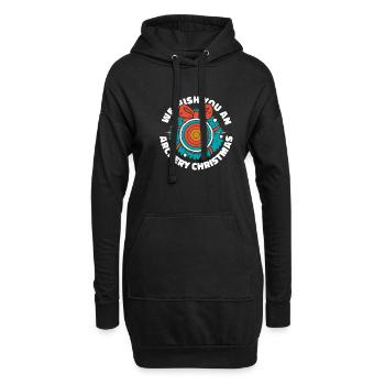 Tir à l’arc Archer de tir à l’arc - Sweat-shirt à capuche long Femme - noir - Devant