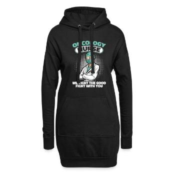 Infirmière combattante - Sweat-shirt à capuche long Femme - noir - Devant