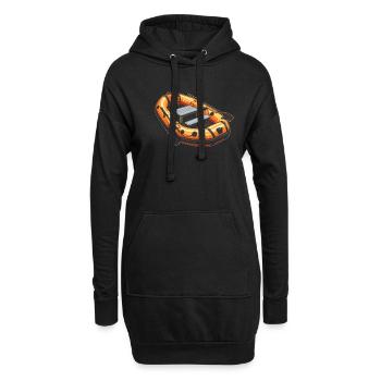 Rafting - Hoodie-Kleid - Schwarz - Vorne