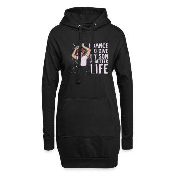Mom Mutter Sohn Tanz Mutter - Hoodie-Kleid - Schwarz - Vorne