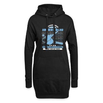 Immobilienmakler Morgens Mde Abends Blau - Hoodie-Kleid - Schwarz - Vorne