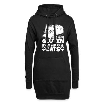 Glutenfrei Katze - Hoodie-Kleid - Schwarz - Vorne