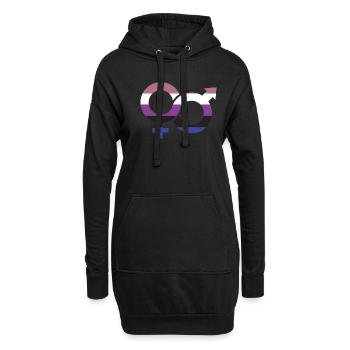 Genderfluide Symbol - Hoodie-Kleid - Schwarz - Vorne