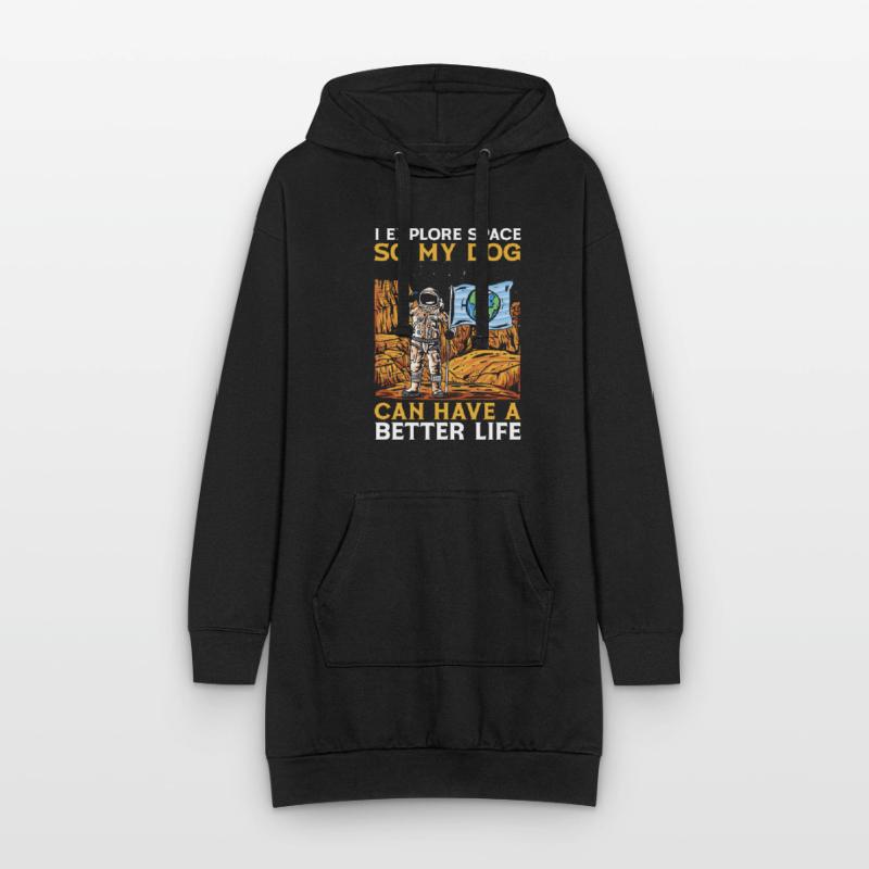 Espace Chien de l’espace Colonisation de l’espace Sweat-shirt à capuche long Femme