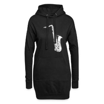 Fanfare de saxophone - Sweat-shirt à capuche long Femme - noir - Devant