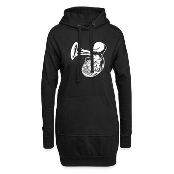 Fanfare Train Tuba - Sweat-shirt à capuche long Femme - noir - Devant
