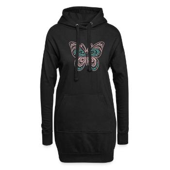Schmetterling Tribal Butterfly - Hoodie-Kleid - Schwarz - Vorne