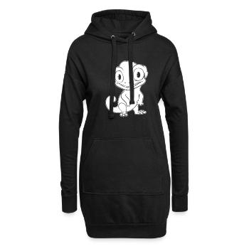 Chameleon Chamäleon Lächeln - Hoodie-Kleid - Schwarz - Vorne