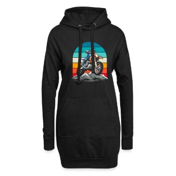 Mx Motocross Dirt Bike - Hoodie-Kleid - Schwarz - Vorne