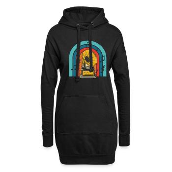 Collectionneur de disques vinyles - Sweat-shirt à capuche long Femme - noir - Devant