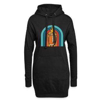 American football - Hoodie Dress - black - Front