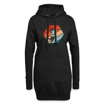 Volleyball Volleyballer - Hoodie-Kleid - Schwarz - Vorne