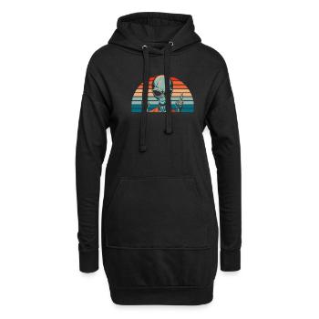 Alien Außerirdischer - Hoodie-Kleid - Schwarz - Vorne