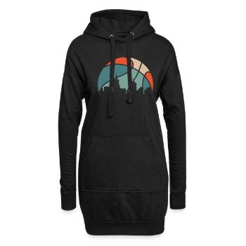 Joueur de basket-ball - Sweat-shirt à capuche long Femme - noir - Devant