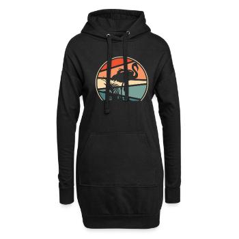 Flamant - Sweat-shirt à capuche long Femme - noir - Devant