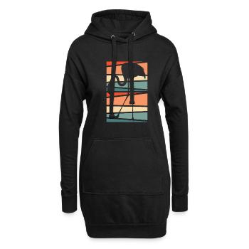 Flamant - Sweat-shirt à capuche long Femme - noir - Devant