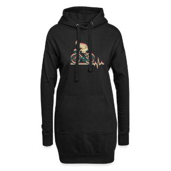 Rennrad Radsport Radsportler - Hoodie-Kleid - Schwarz - Vorne