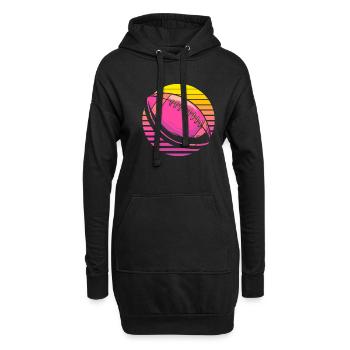 American Football - Hoodie-Kleid - Schwarz - Vorne