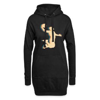 Basketball Basketballer - Hoodie-Kleid - Schwarz - Vorne