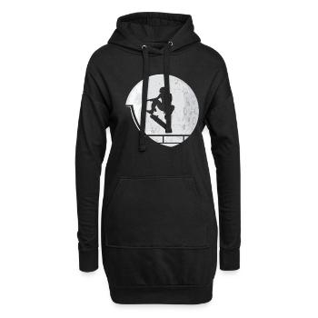 Skateboard Skater Mond - Hoodie-Kleid - Schwarz - Vorne