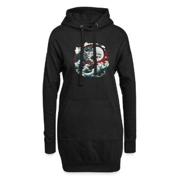 Année du Dragon 2024 - Sweat-shirt à capuche long Femme - noir - Devant