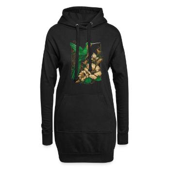 Kolibri Blumen Blumenvogel - Hoodie-Kleid - Schwarz - Vorne