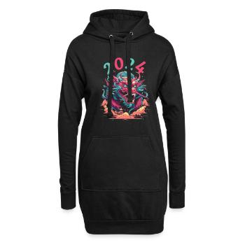 Jahr Des Drachen 2024 - Hoodie-Kleid - Schwarz - Vorne