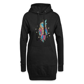 Colibri Dreamcatcher Oiseau - Sweat-shirt à capuche long Femme - noir - Devant
