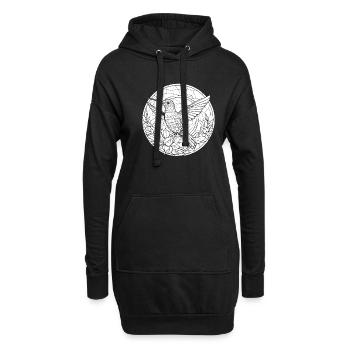 Kolibri Buntglas - Hoodie-Kleid - Schwarz - Vorne