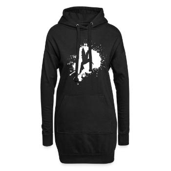 Kolibri Watercolor Hummingbird - Hoodie-Kleid - Schwarz - Vorne