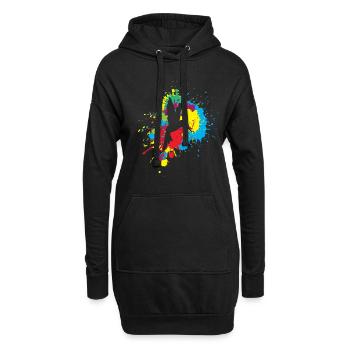 Kolibri Watercolor Hummingbird - Hoodie-Kleid - Schwarz - Vorne