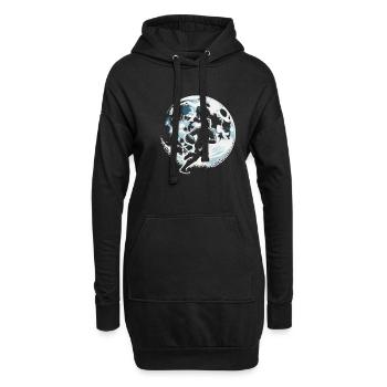 Lune de rugby - Sweat-shirt à capuche long Femme - noir - Devant