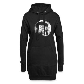 Paragleiter Paragleiten Mond - Hoodie-Kleid - Schwarz - Vorne