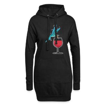 Kolibri Hummingbird Wine Glass - Hoodie-Kleid - Schwarz - Vorne